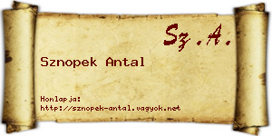 Sznopek Antal névjegykártya