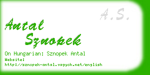 antal sznopek business card